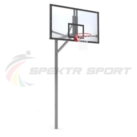 Купить Стойка баскетбольная уличная упрощенная со щитом из оргстекла, кольцом и сеткой SP D 412 в Богдановиче 
