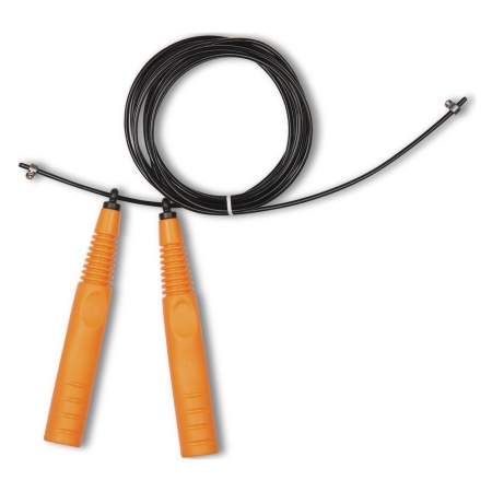 Купить Скакалка высокооборотная Кроссфит стальной шнур в оплетке 2.9 м чёрно-оранжевая в Богдановиче 